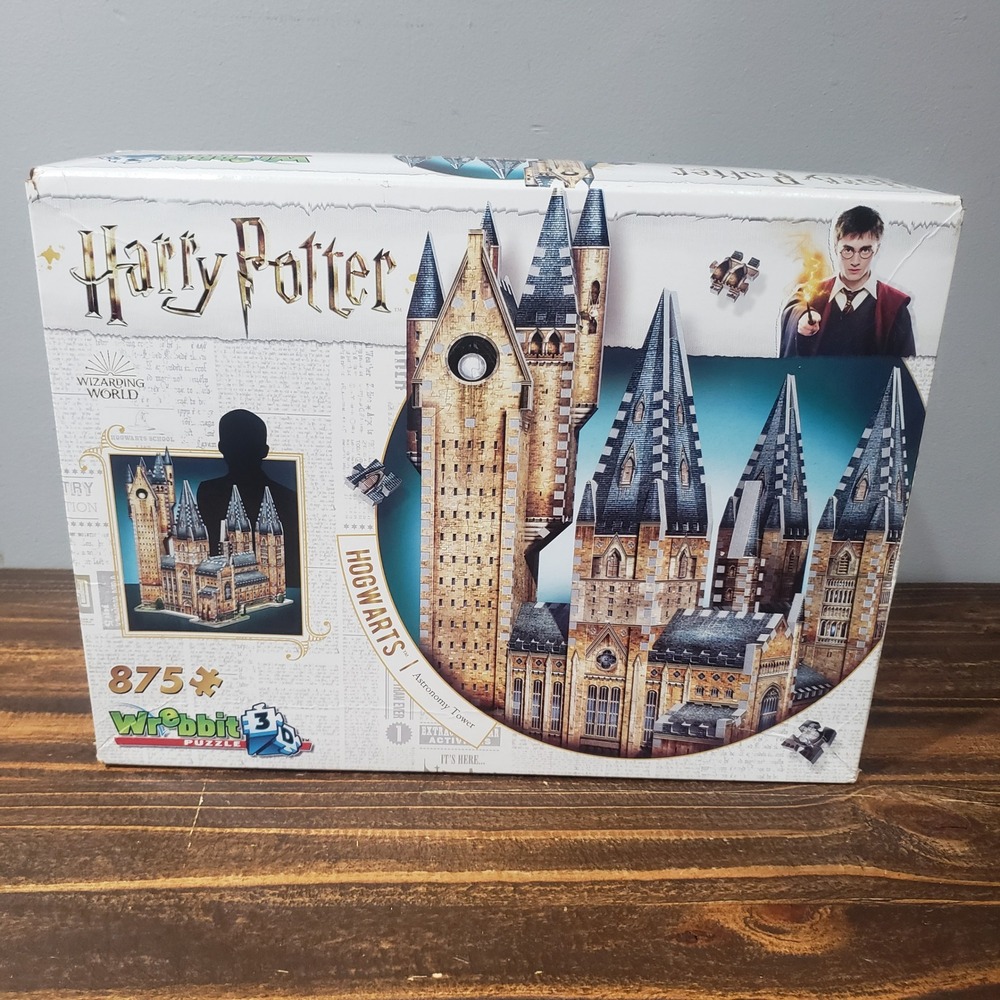 Wrebbit 3D Harry Potter Puzzle 875pc Hogwarts Astronomy Tower Tan Good Box new